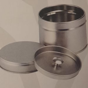 25 g Teedose rund in silber mit Innendeckel