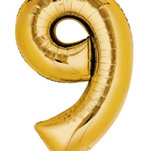 AMSCAN EUROPE Folienballon 9 gold ca.63x86cm 0026635282604