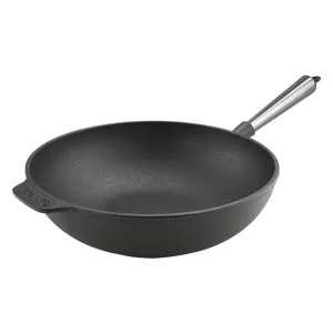 Carl Victor Wokpfanne Gusseisenpfanne rund 30 cm Edelstahlgriff W30S