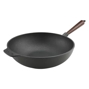 Carl Victor Wokpfanne Gusseisenpfanne rund 30 cm Holzgriff W30W