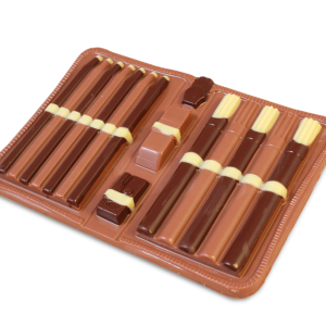 Federmapperl aus Vollmilchschokolade 38%