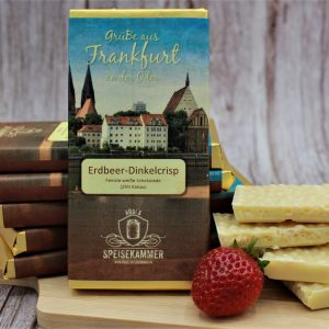 Erdbeer-Dinkelcrisp - Feinste weiße Schokolade  70g/Tafel