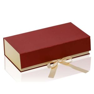 Praesentbox Premium Bordeaux/Creme 2er mit Satinband