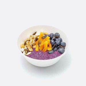 Vegane & glutenfreie overnight oat Bowl mit Blaubeeren