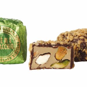 Zartbitterschokolade mit Pistaziencreme / Cubotto Chocaviar Creme Pistacchio Praline,  Venchi-Italien