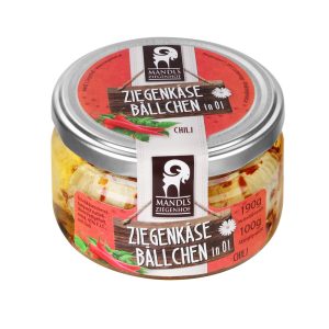 Ziegenbällchen im Glas mit Chili – 100g