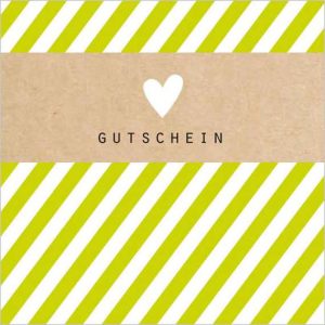 Gutschein „Herz“ Grün, 120x120mm