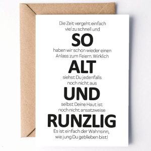 Karte „So Alt Und Runzlig“