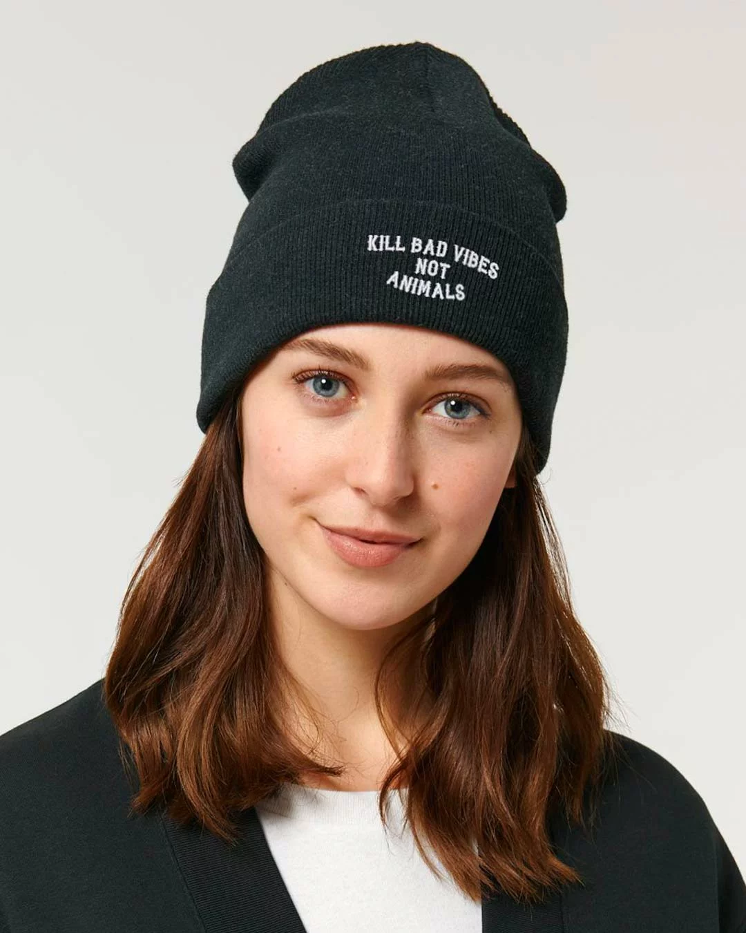 Kill Bad Vibes Not Animals Organic Beanie – Bild 3