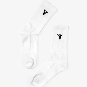 Kuh Stickmotiv Socken aus Bio-Baumwollmix