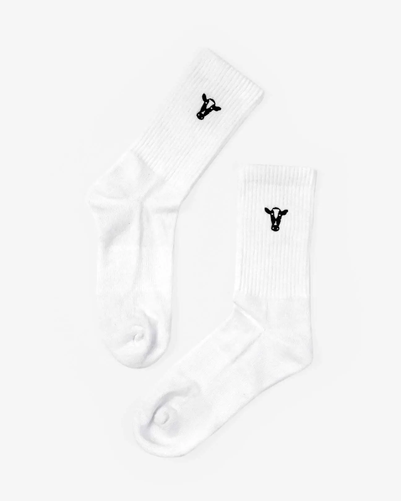 Kuh Stickmotiv Socken aus Bio-Baumwollmix