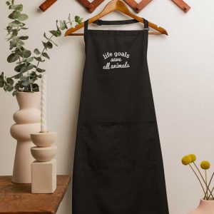 Life Goals Save All Animals Fair Trade Kochschürze mit Tasche