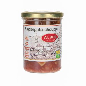 Rindergulaschsuppe im Glas