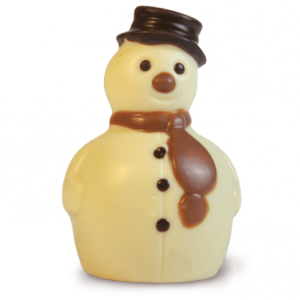 Schneemann aus weißer Schokolade 32%