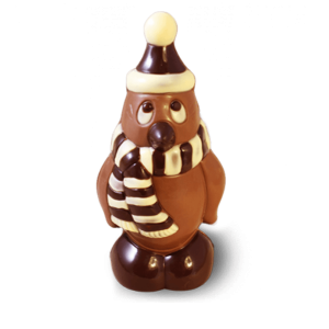 Pinguin mit Schal aus Vollmilchschokolade 38%
