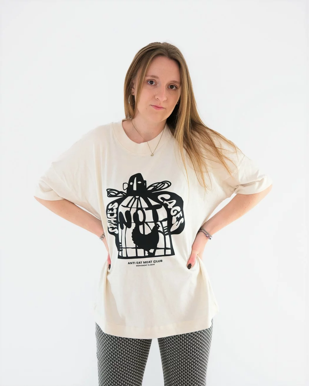 Spaces Not Cages Oversized Organic Shirt
